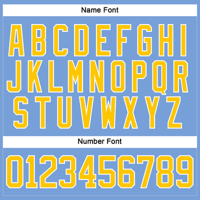 Custom Light Blue Yellow-White Hockey Lace Neck Jersey