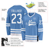 Custom Light Blue White Hockey Jersey