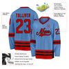 Custom Light Blue Red-Black Hockey Jersey