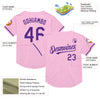 Custom Light Pink Purple Mesh Authentic Throwback Baseball Jersey