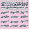 Custom Light Pink Kelly Green Mesh Authentic Throwback Baseball Jersey