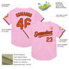 Custom Light Pink Orange-Black Mesh Authentic Throwback Baseball Jersey