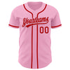 Custom Light Pink Red Authentic Baseball Jersey