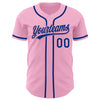 Custom Light Pink Royal Authentic Baseball Jersey