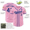 Custom Light Pink Royal Authentic Baseball Jersey