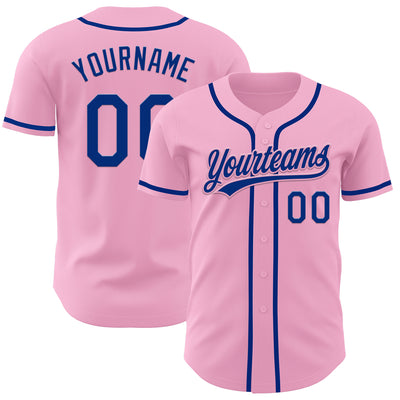 Custom Light Pink Royal Authentic Baseball Jersey