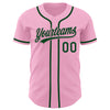 Custom Light Pink Green Authentic Baseball Jersey