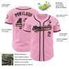 Custom Light Pink Vintage USA Flag-Black Authentic Baseball Jersey