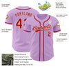 Custom Light Purple Red-White Authentic Baseball Jersey