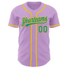 Custom Light Purple Teal-Yellow Authentic Baseball Jersey