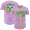 Custom Light Purple Teal-Yellow Authentic Baseball Jersey