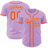 Custom Light Purple Orange-White Authentic Baseball Jersey