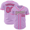 Custom Light Purple Pink-Black Authentic Baseball Jersey