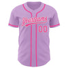 Custom Light Purple Pink-White Authentic Baseball Jersey