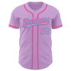 Custom Light Purple Light Blue-Pink Authentic Baseball Jersey