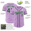 Custom Light Purple Green-White Authentic Baseball Jersey