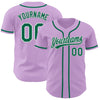 Custom Light Purple Kelly Green-White Authentic Baseball Jersey