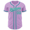 Custom Light Purple Teal-White Authentic Baseball Jersey