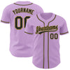 Custom Light Purple Black-Old Gold Authentic Baseball Jersey