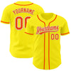 Custom Light Yellow Orange-White Authentic Baseball Jersey