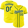 Custom Light Yellow Green-White Authentic Baseball Jersey