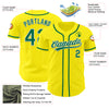 Custom Light Yellow Kelly Green-White Authentic Baseball Jersey