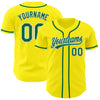 Custom Light Yellow Kelly Green-White Authentic Baseball Jersey