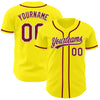 Custom Light Yellow Crimson-White Authentic Baseball Jersey