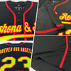 Custom Black Neon Green-Red Authentic Baseball Jersey