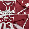 Custom Burgundy White-Gray Authentic Baseball Jersey