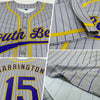 Custom Gray Purple Pinstripe Old Gold Authentic Baseball Jersey