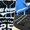 Custom Black White-Light Blue Authentic Two Tone Baseball Jersey