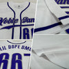 Custom White Purple-Gray Authentic Baseball Jersey