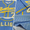 Custom Powder Blue White Pinstripe Gold-White Authentic Baseball Jersey