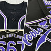 Custom Black Purple-White Authentic Baseball Jersey