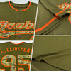 Custom Olive Camo-Orange Authentic Salute To Service Baseball Jersey