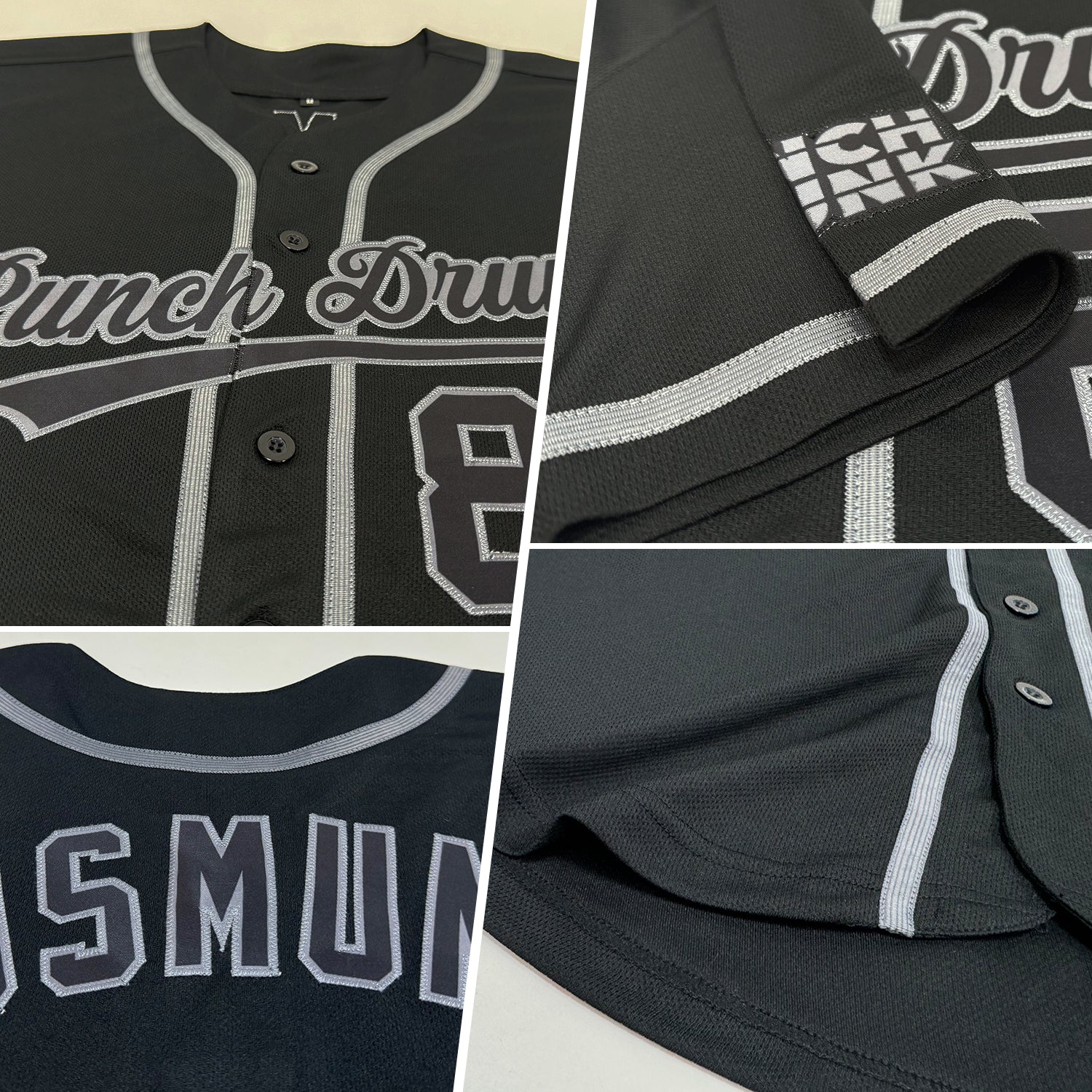Custom Black Black-Steel Gray Authentic Baseball Jersey