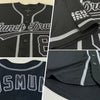 Custom Black Black-Steel Gray Authentic Baseball Jersey