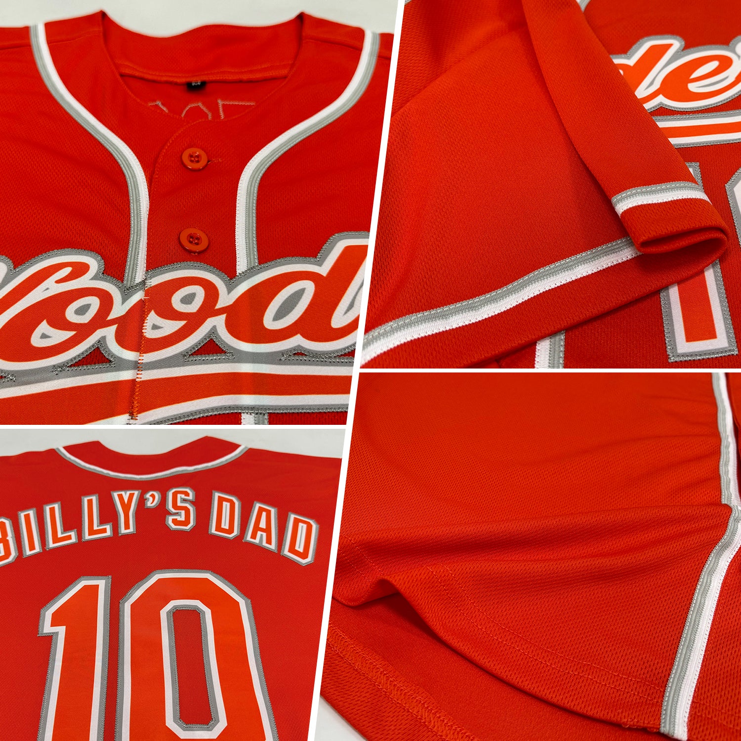 Custom Orange Orange-Gray Authentic Baseball Jersey