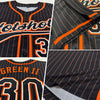 Custom Black Orange Pinstripe Black-White Authentic Baseball Jersey