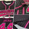 Custom Black Pink Pinstripe Pink-White Authentic Baseball Jersey