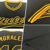 Custom Black Gold Authentic Throwback Baseball Jersey