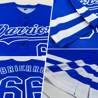 Custom Royal White Line Authentic Baseball Jersey