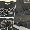 Custom Black Black-White 3D Pattern Design Geometry Authentic Baseball Jersey