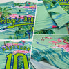 Custom Lakes Blue Neon Green-Royal 3D Pattern Design Beach Hawaii Palm Trees And Flamingo Authentic Baseball Jersey