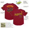 Custom Maroon Navy-Gold Mesh Authentic Throwback Baseball Jersey