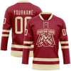 Custom Maroon Cream Hockey Lace Neck Jersey