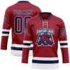 Custom Maroon Navy-White Hockey Lace Neck Jersey