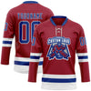 Custom Maroon Royal-White Hockey Lace Neck Jersey