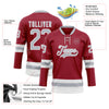 Custom Maroon Gray-White Hockey Lace Neck Jersey